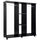 Kleiderschrank mit 5 Regalen mit Rollen und Kleiderstangen aus Holz und schwarzem Aluminium 120 x 40 x 128 cm
