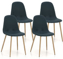 Set 4 Sedie 43,5x41,5x87,5 cm in Tessuto Verde Petrolio