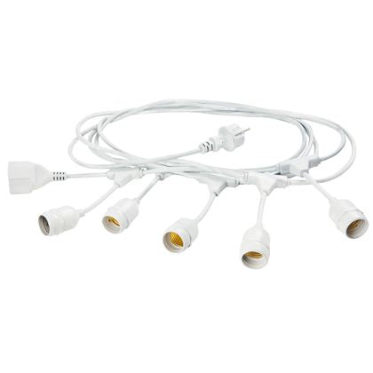 Außenkabel mit 5 E27-Lampenfassungen 5 m in Sovil White Thermoplastic prezzo