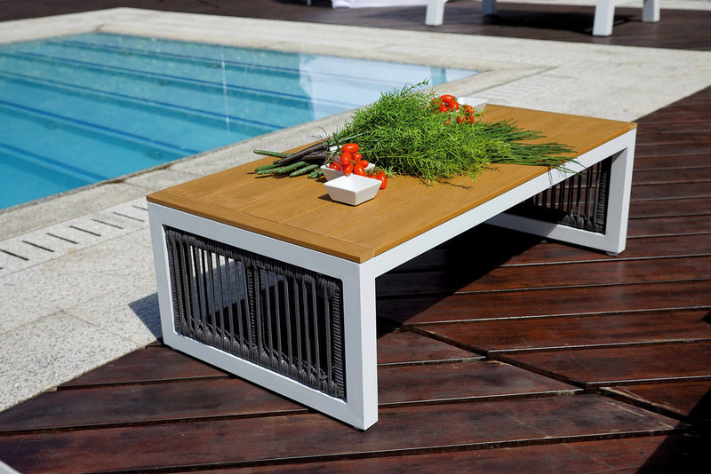 Set Salotto da Giardino in Alluminio Divano Angolare e Tavolino Vorghini Corner Odense