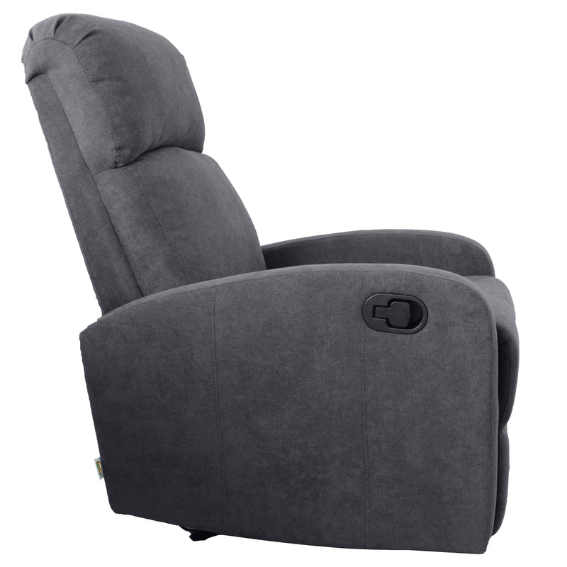 Poltrona Relax Reclinabile Manuale 75x65x101 cm in Tessuto Grigia