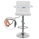 Set 2 Sgabelli 44x38x63/82 cm in Ecopelle con Base Cromata Bianco