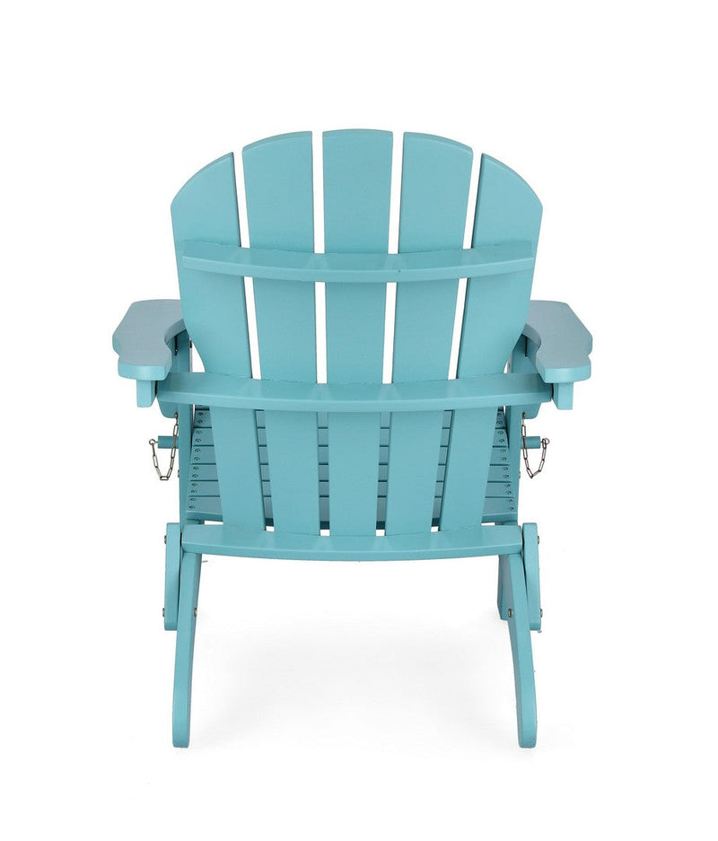 Poltrona Pieghevole da Giardino 70x80x85 cm in Legno Filadelfia Azzurro-Beige