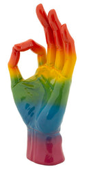 Decorazione Mano Rainbow Ok 16x10,5x36 cm in Resina Multicolor      