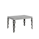 Tavolo Allungabile 120/380x90 cm Karamay Cemento Gambe Antracite      