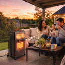 Stufa a Gas ed Elettrica Pieghevole 4,2 kW 42x45x75 cm con Sensore ODS e Protezione Antiribaltamento in Metallo Nero      