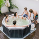 Vasca Idromassaggio Piscina Spa Toscana Plus Smart 6 Adulti 1200 L 193x193x73A cm Effetto Legno Argento 