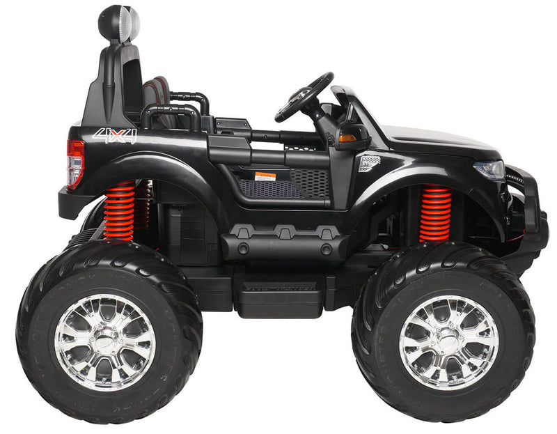 Macchina Elettrica per Bambini 2 posti Fuoristrada 12V con Licenza Ford Monster Truck 4x4 Nera