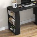 Scrivania Angolare con Piano Girevole a 360° 120x110x74,5 cm Struttura a Ripiani in Legno Ingegnerizzato Nero  