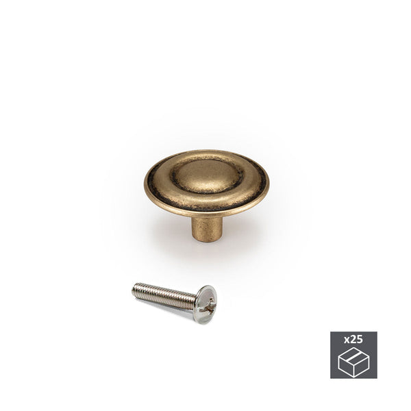 Emuca Antik Gold Zamak Möbelknöpfe 25 Stück online