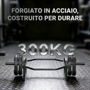 Barra Olimpica Esagonale 5 cm con Capacità 300kg per Sollevamento Pesi in Metallo Nero      