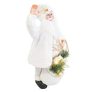 Pupazzo Babbo Natale H80 con Luci e Movimento Bianco e Oro