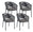 Set 4 Sedie 57x60x80h cm con Braccioli e Cuscini Florencia Antracite
