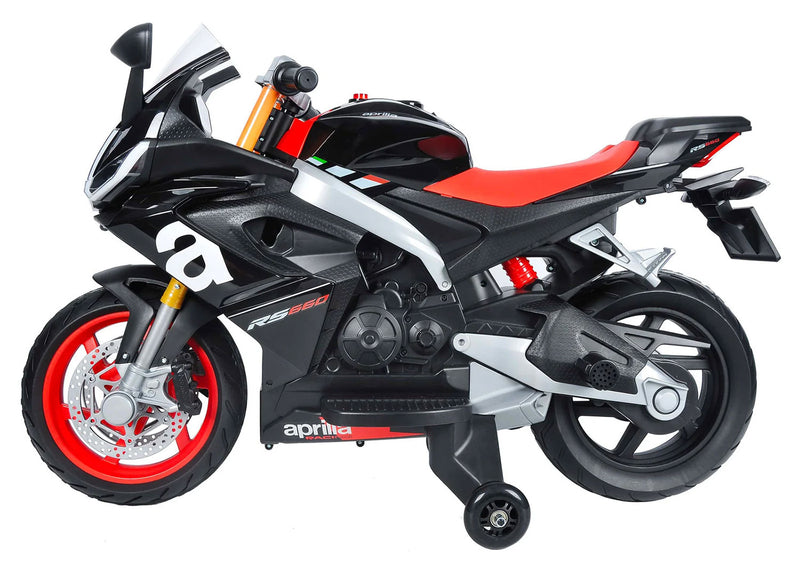 Moto Elettrica per Bambini Licenza Ufficiale Aprilia RS660 12V 3,5Ah Nero       