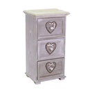 Cassettiera in Legno 3 Cassetti 29x22H55,2cm Demetra Cuore