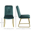Set 2 Sedie Imbottite 44,5x59,5x91 cm in Flanella  Verdi
