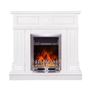 Camino Elettrico da Pavimento 97,8x104,8x30 cm Effetto Fiamma 2000W Ambassador & Galileo Silver Bianco