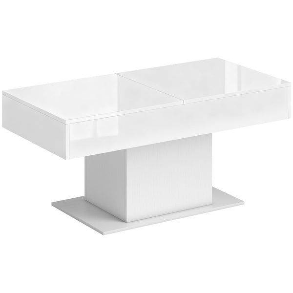 Tavolino da Caffè Estensibile 108-178.5x53x49 cm con Vano Contenitore Moderno Bianco Lucido prezzo