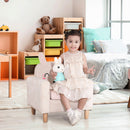 Poltroncina per Bambini con Design a Coniglio 53x47x54,5 cm Gambe in Legno Crema