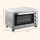 Forno Elettrico da 32L Regolazione Temperatura e Timer 3 Modalità di Cottura e Accessori Argento      