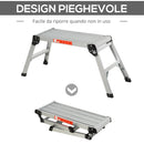 Piattaforma da Lavoro Pieghevole in Lega d'Alluminio 109x40x50 cm 
