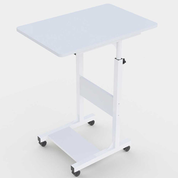 online Tavolino Porta PC Computer da Letto Divano Regolabile con Ruote Bianco