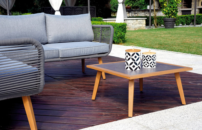 Set Salotto da Giardino in Alluminio Divano Angolare e Tavolino Vorghini Corner Oslo