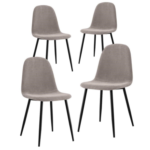 acquista Set 4 Sedie da salotto Imbottite in Tessuto Bella Grigio