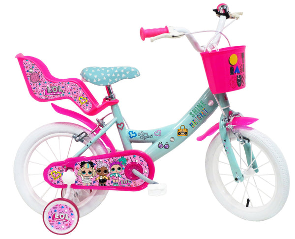acquista Mädchenfahrrad 14" 2 Bremsen Lol Marinegrün und Pink