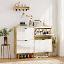 Scarpiera Slim con 4 Cassetti Ribaltabili per 20 Paia di Scarpe 105x24x92,5 cm Design Moderno in MDF Bianco  