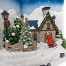 Villaggio Natalizio 33x19x22 cm Libro Blu con Luci Suoni e Movimento