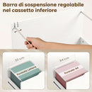 Mobile Porta Stampante 80x40x68 cm con Ruote a Freno 3 Cassetti e Ripiani Aperti in MDF Bianco      