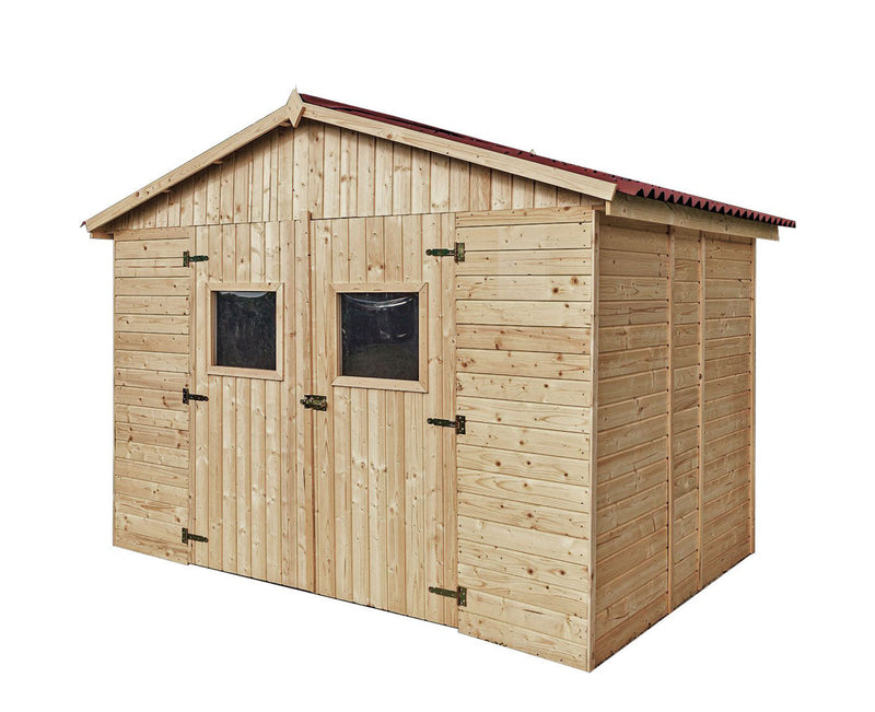 Casetta Box da Giardino 2,8x2 m con Pavimento in Legno Picea Massello 16mm Eden