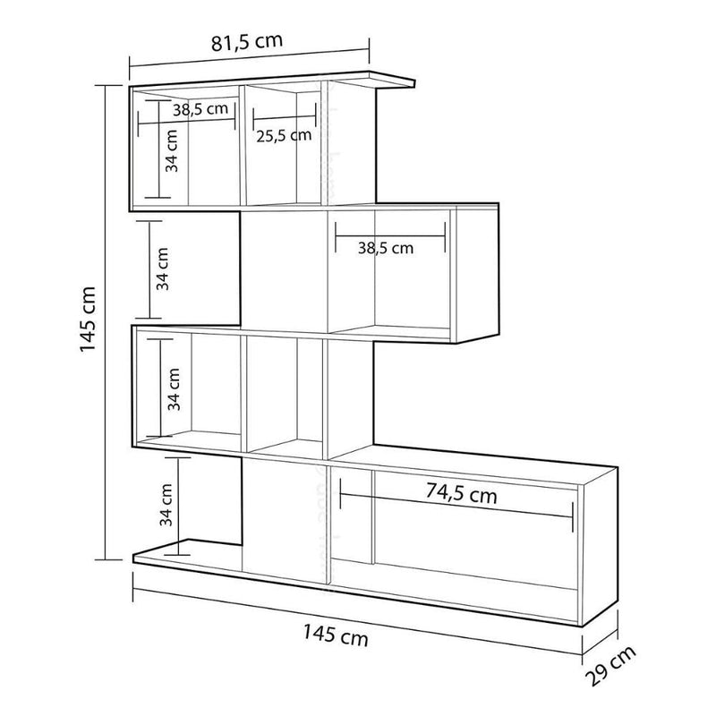 Libreria bifacciale Aktif 145x145x29 cm bianco ghisa