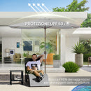 Telo per Ombrellone Rettangolare 3x2 m con Presa d'Aria Superiore in Poliestere 180 Grigio Chiaro      