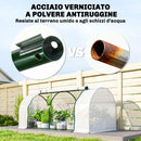 Serra da Giardino a Tunnel 200x100x80 cm in Acciaio e con Copertura in PVC Bianco      