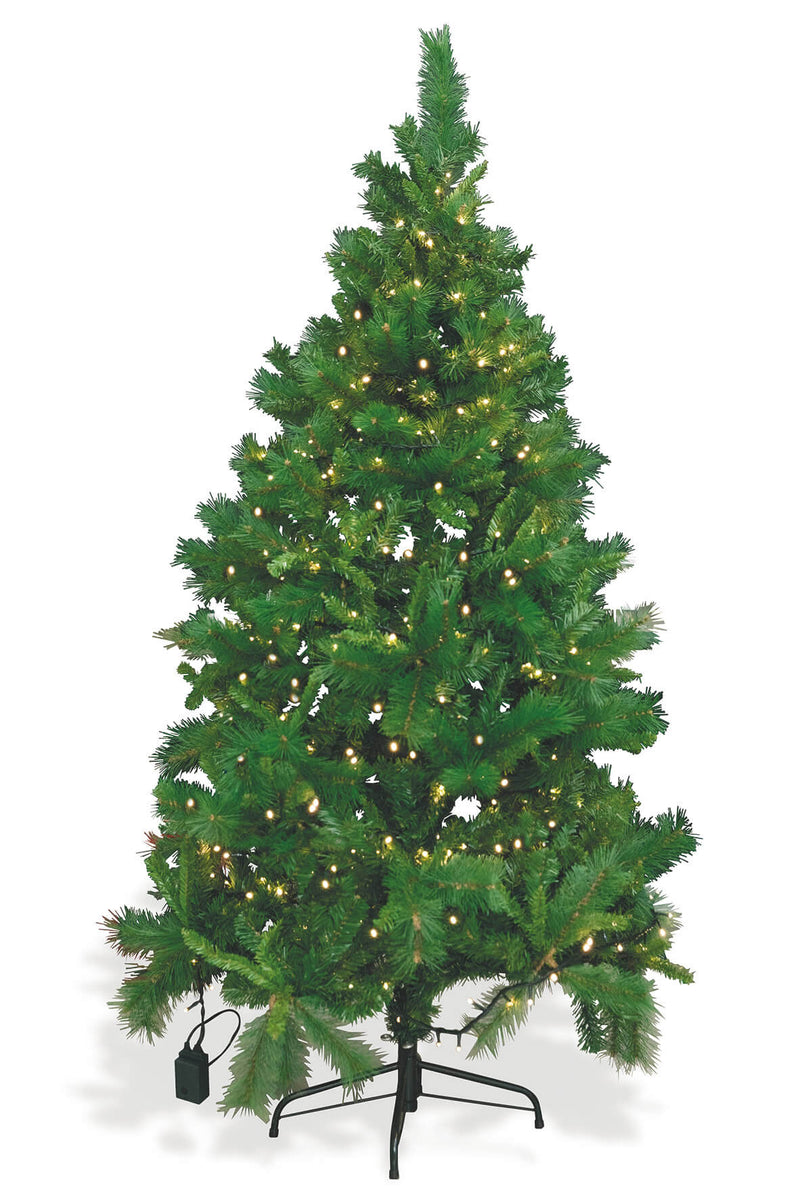 Albero di Natale Luminoso 1280 Rami 400 LED Bianco Caldo Ø125xH225 cm Soriani Dublino Verde Chiaro