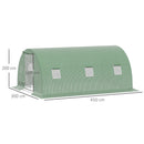 Serra a Tunnel 450x300x200 cm Porta Avvolgibile e 6 Finestre Verde