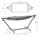 Amaca Autoportante con Supporto 298x117x105 cm Altezza Regolabile e Borsa di Trasporto in Metallo e Poliestere Bianco      