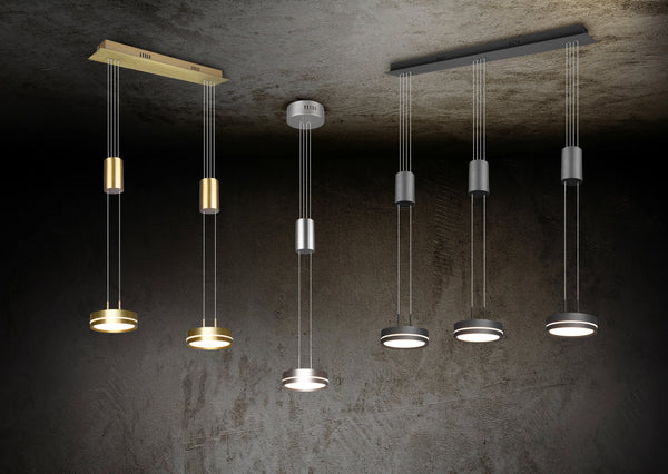 online Pendelleuchte für den Innenbereich aus matt vernickeltem Aluminium