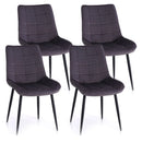 Set 4 Sedie 49x52x85 cm in Similpelle Grigio Scuro