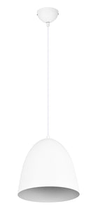 Lampada a Sospensione da Interno Attacco E27 in Metallo Bianco Opaco