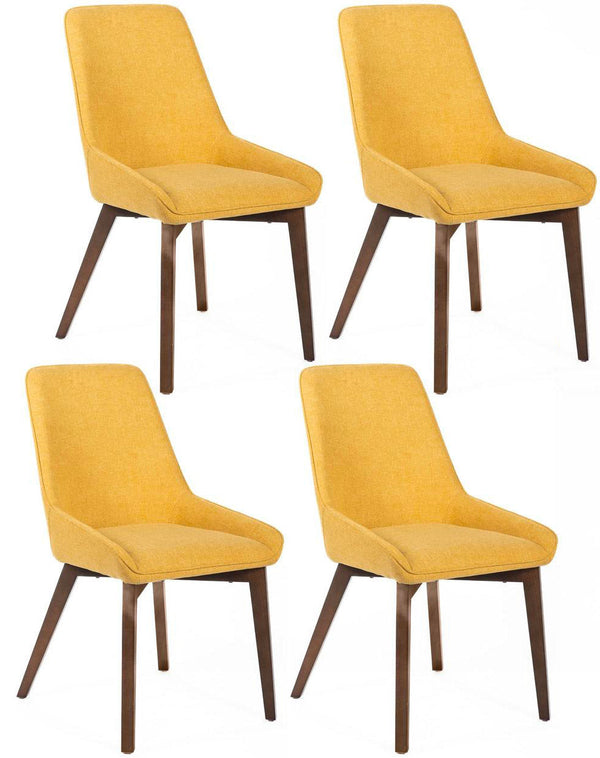 Set 4 Sedie 62x49,5xH87 cm in Tessuto Vera Giallo prezzo