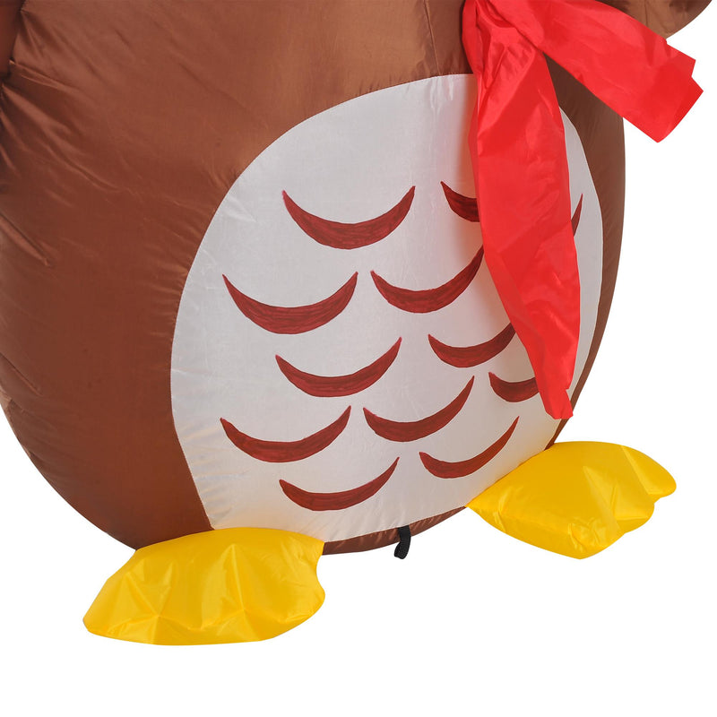 Decorazione Natale Gufo Gonfiabile Gigante Luminoso Marrone 90x50x120 cm 