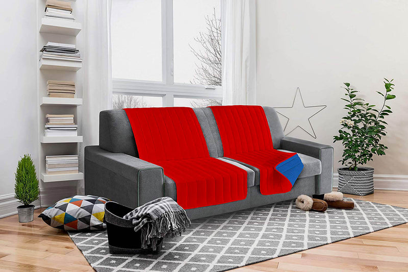 Copridivano a Fascia Doubleface Trapuntato 60x190cm Rosso/Royal