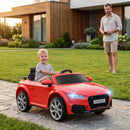 Macchina Elettrica per Bambini Licenza Audi TT con Telecomando e Fari LED Rosso