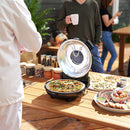 Forno per Pizza Elettrico 1200W con Finestra Trasparente Timer e Regolazione della Temperatura Nero   