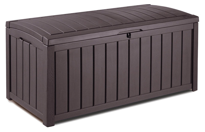 Baule Cassapanca da Esterno 128x61x65 cm in Resina Effetto Legno Keter Glenwood Marrone