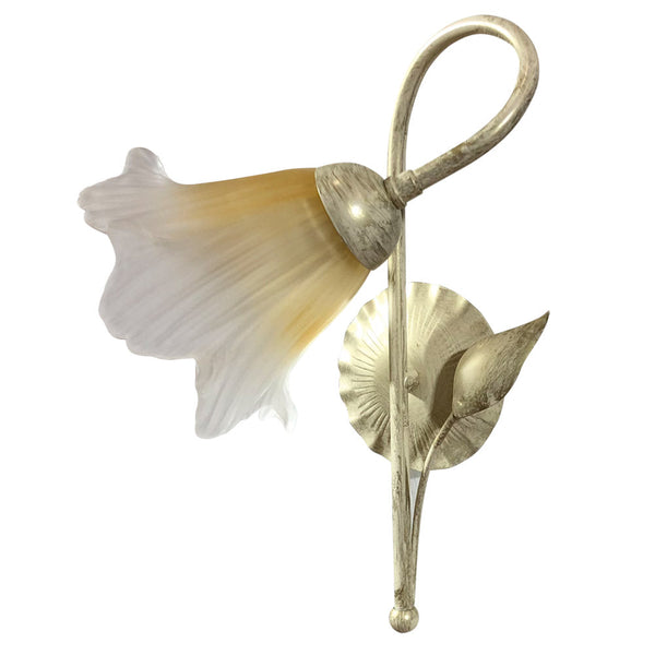 acquista Wandleuchte 1xE14 Gold Elfenbein Rahmen Bernstein Farbverlauf Satinglas E-Energy Melania