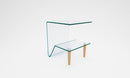 Tavolino Quadrato in Vetro 40x40x50cm TFT Glass Legno